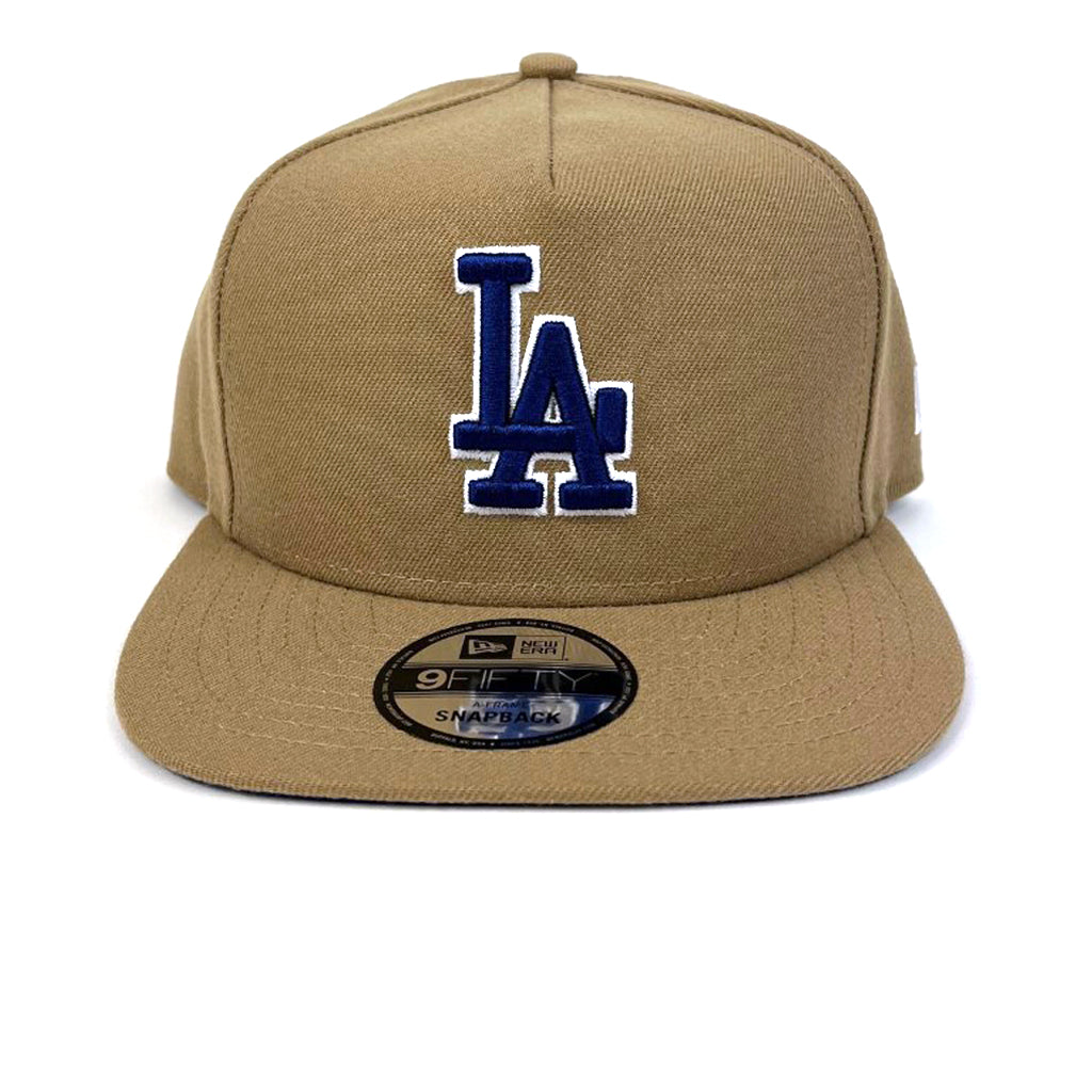 LA Dodgers Hat - Khaki Core A-Frame Snapback - New Era | Hat Locker