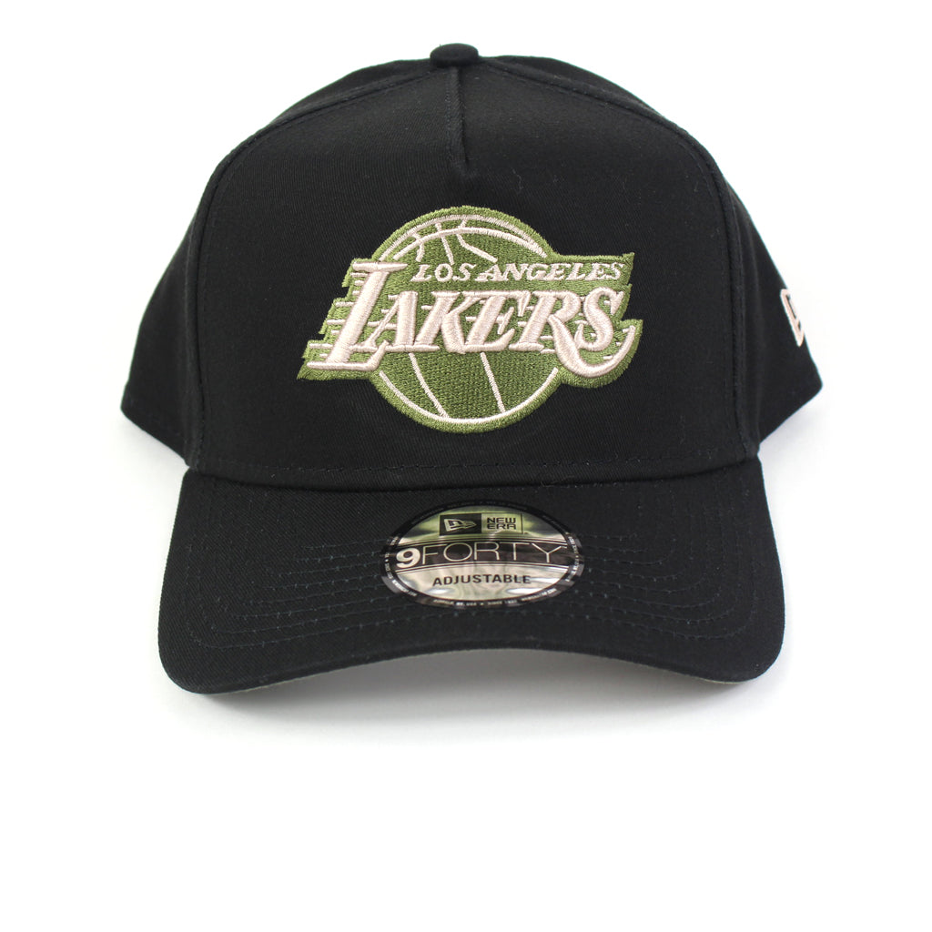 new era lakers hat black