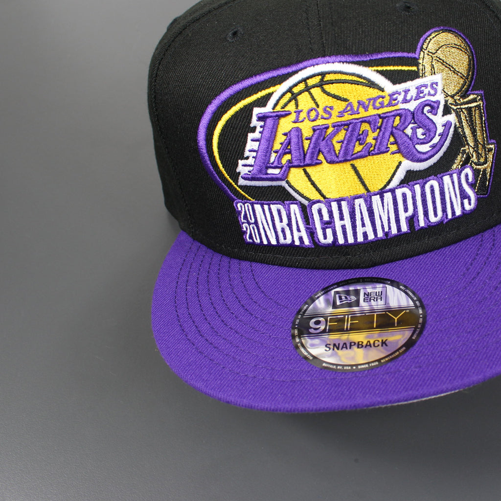 black and purple lakers hat