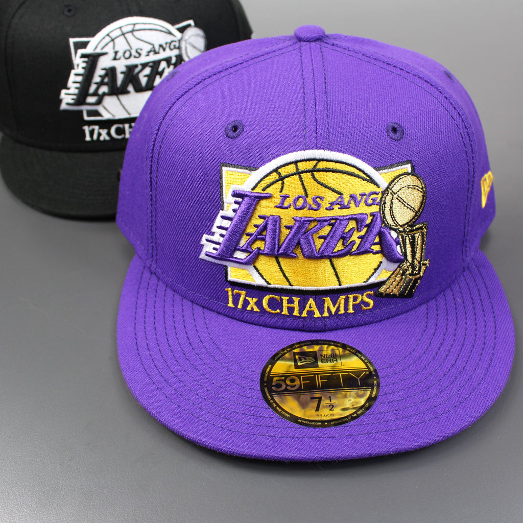 lakers fitted championship hat