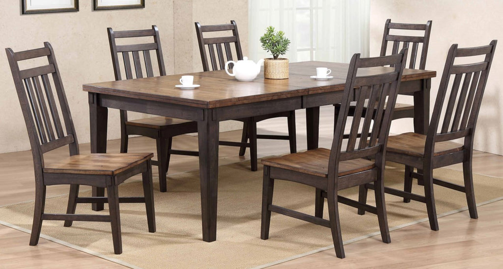 Rustic Two Tone Grey and Brown Dining Table and Chairs Allwood Furniture