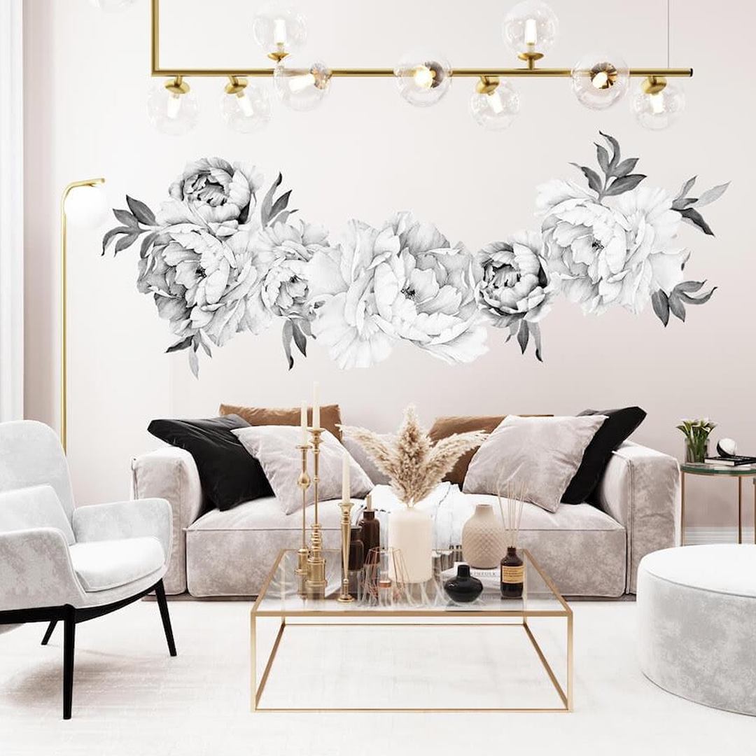 Peony - Black and white - Wallpick product image