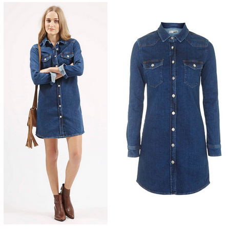 topshop moto denim dress