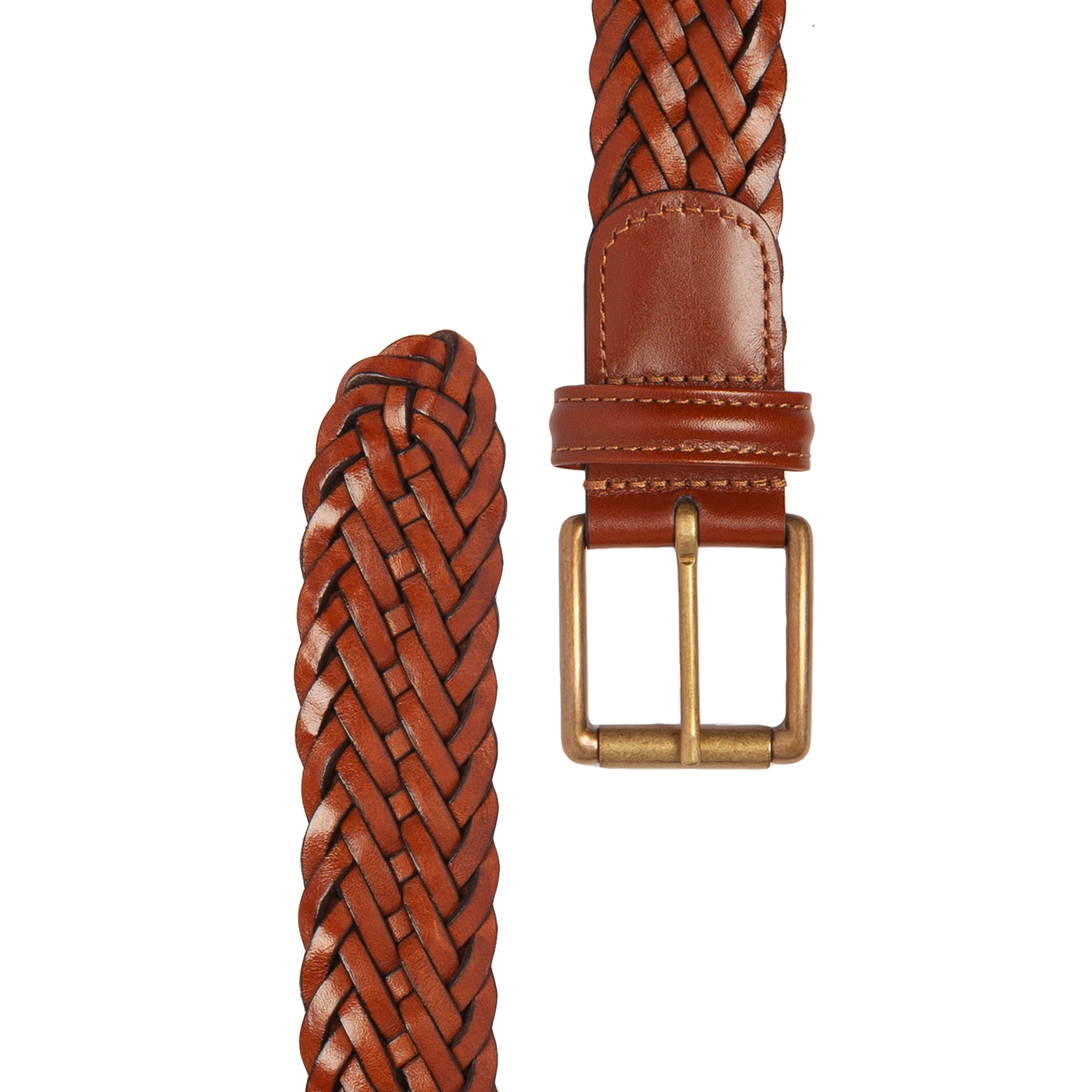 Anderson's, Woven Leather Belt - Brown C1