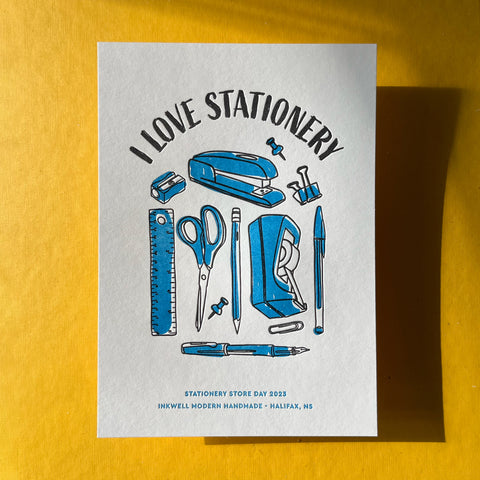 Stationery Themed Letterpress Print for Stationery Store Day at Inkwell