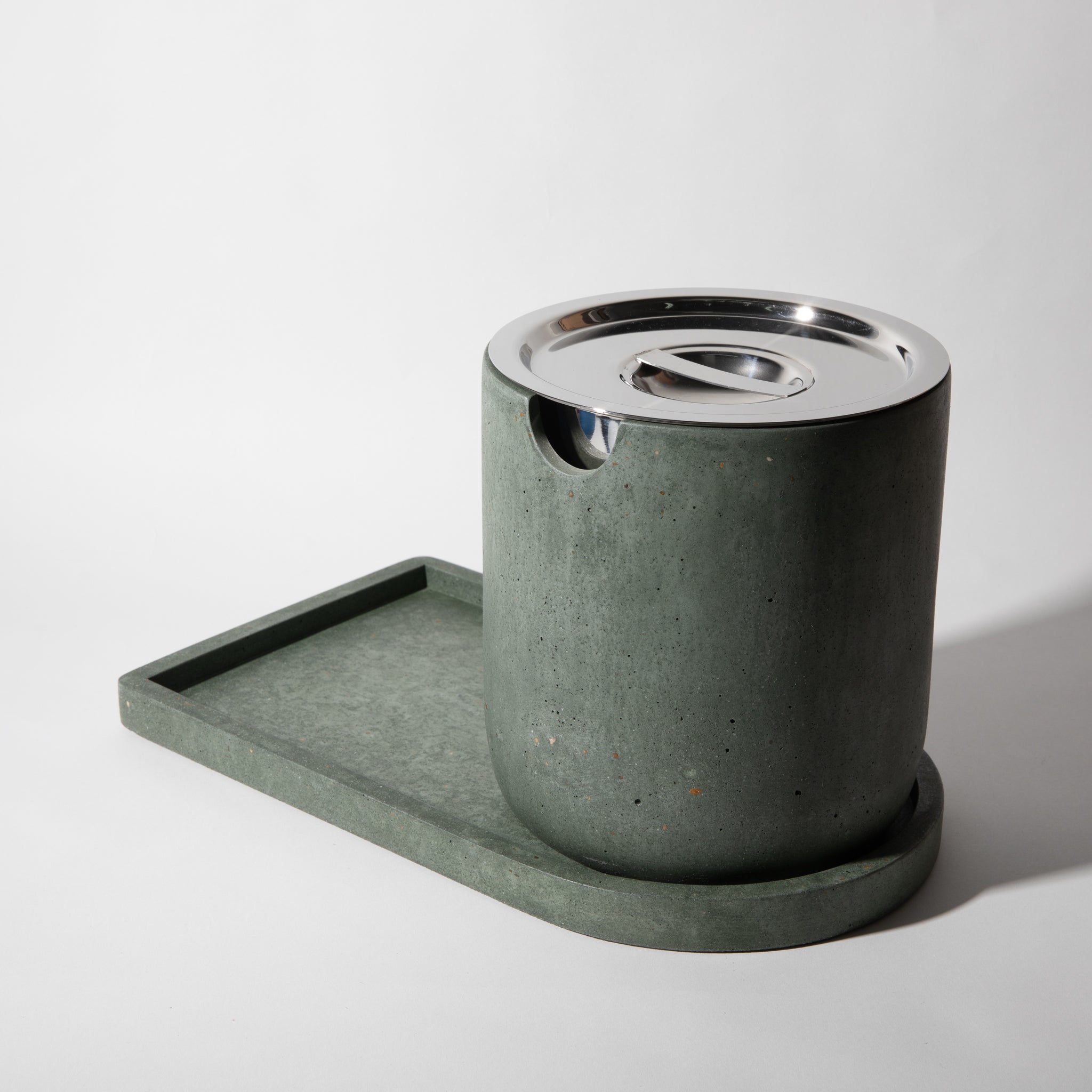 Ice Bucket w/ Tray | Dark Green Terrazzo
