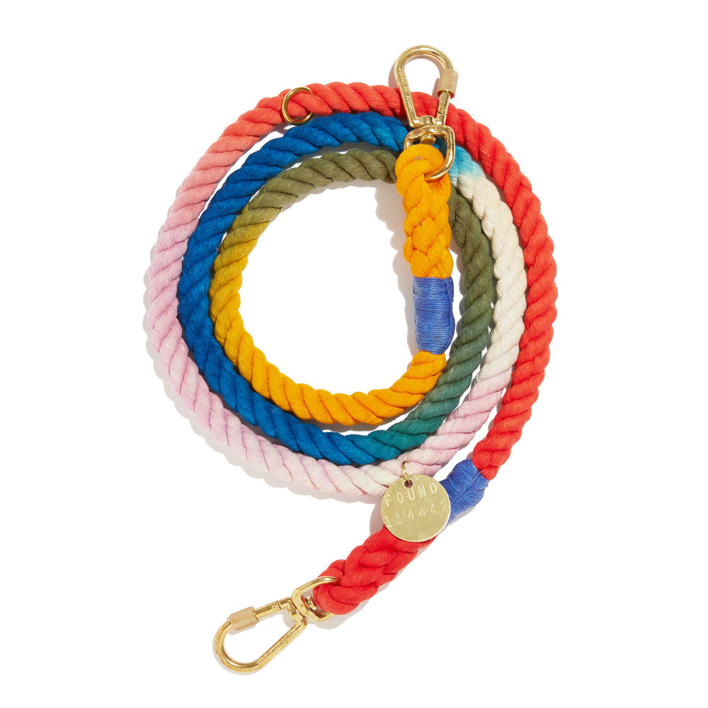 Adjustable Ombre Rope Dog Leash | Large | Found My Animal