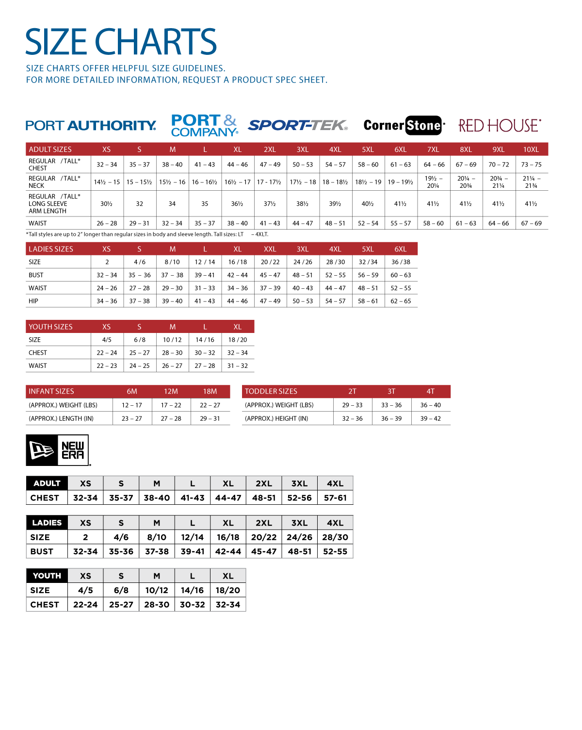 Size Chart – Qdoba Uniforms