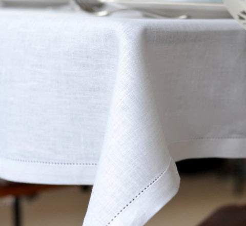 McCaw Allan Luxury Irish Linen Hemstitched Tablecloth