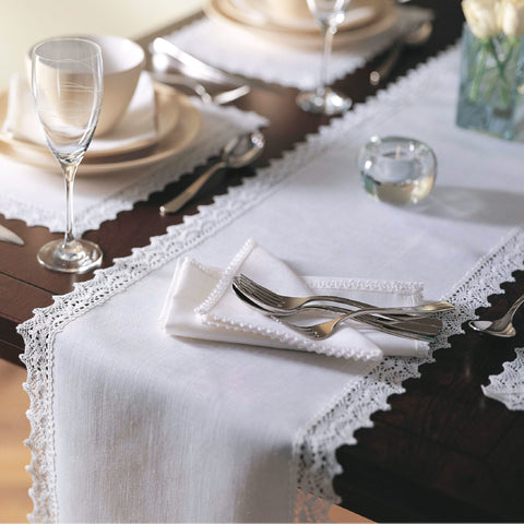 McCaw Allan Luxury Irish Linen and Lace Napkins, Placemats and Table Runner