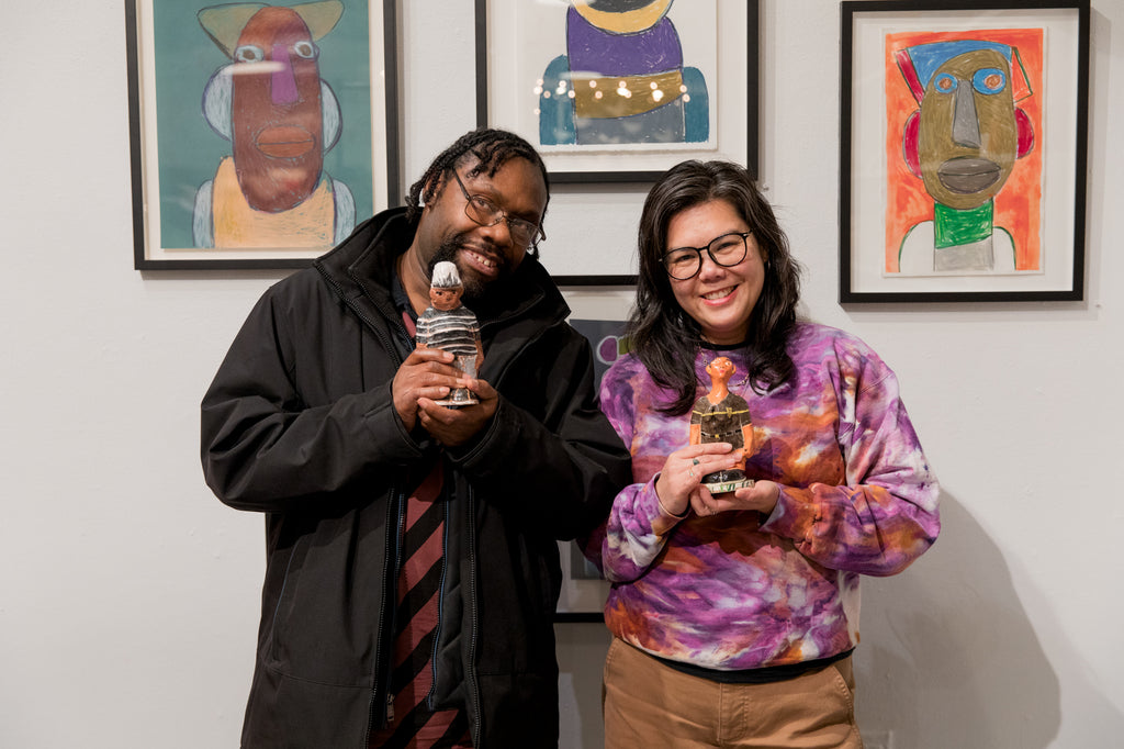 Artist Gerald Wiggins and Rare Device owner Giselle Gyalzen