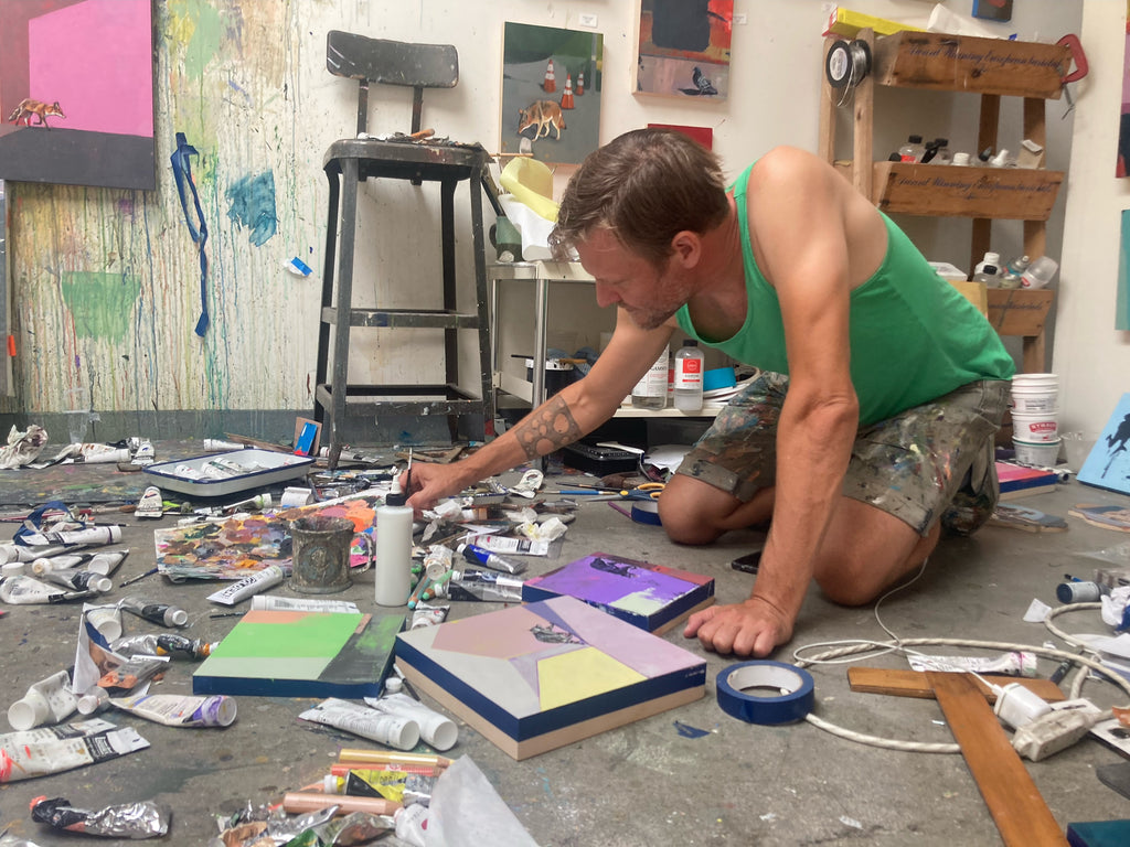 Artist Michael McConnell in his studio
