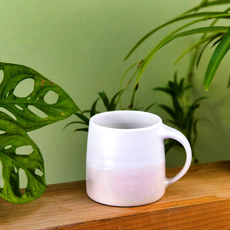 Slow Style Coffee Mug - White x Pink Beige