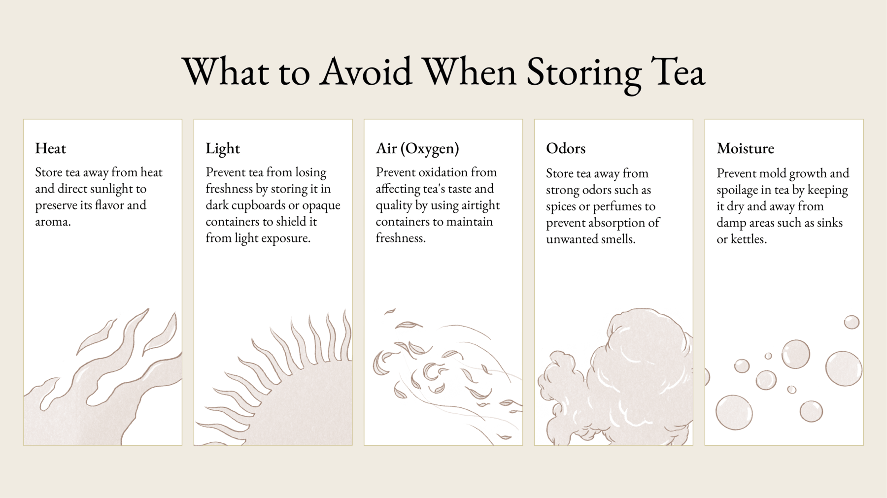 what to avoid when storing tea