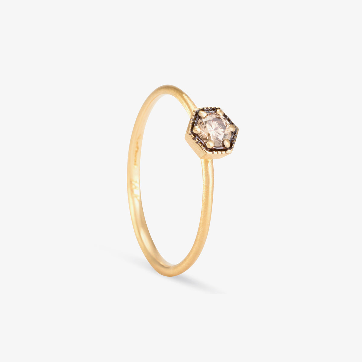 3.5mm Brown Diamond Hexagon Ring | Satomi Kawakita Jewelry