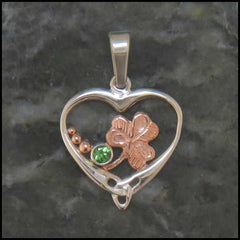 Shamrock heart pendant