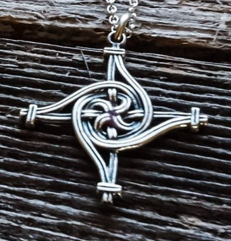 Finished Sterling Silver St. Bridgid's Spiral Cross