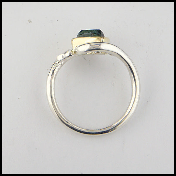 Rose Cut Green Tourmaline Ring