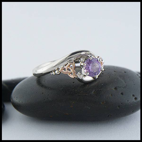 Purple Sapphire Trinity Ring