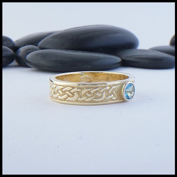 Josephine's Knot Band in Gold with Blue Topaz