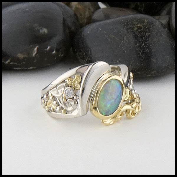 Opal Twist Custom Ring | Walker Metalsmiths