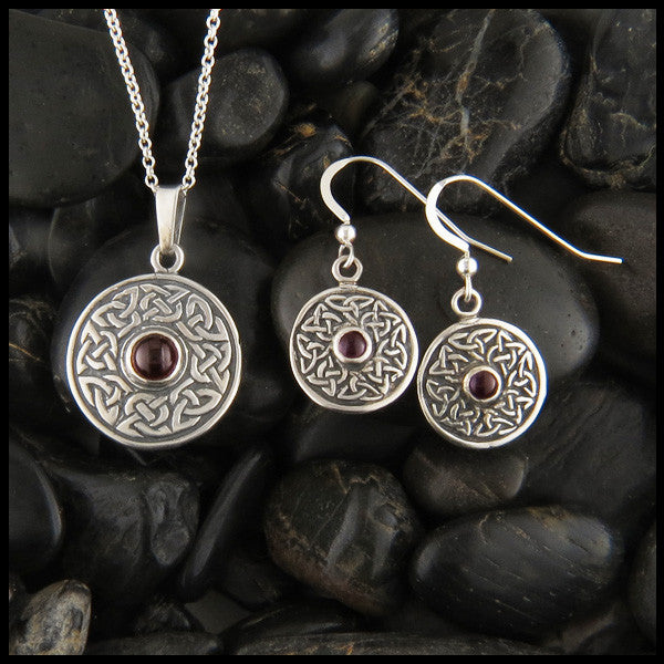 Celtic Wheel of Life Pendant and Earring Set in Sterling Silver ...