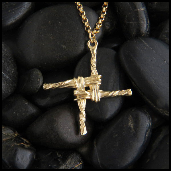 14k Gold St Brigid Cross Pendant Walker Metalsmiths 2237