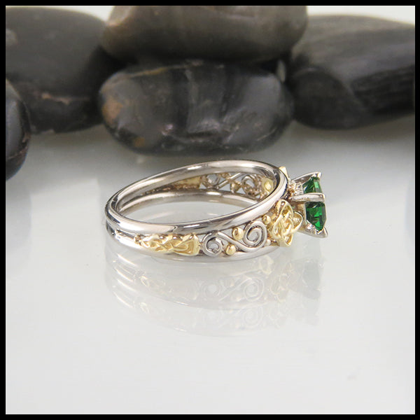 Custom Celtic Rings in Yellow, Rose & White Gold with Unique Gemstones ...