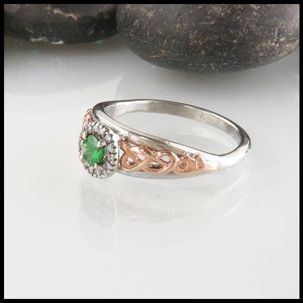 Custom Celtic Rings in Yellow, Rose & White Gold with Unique Gemstones ...