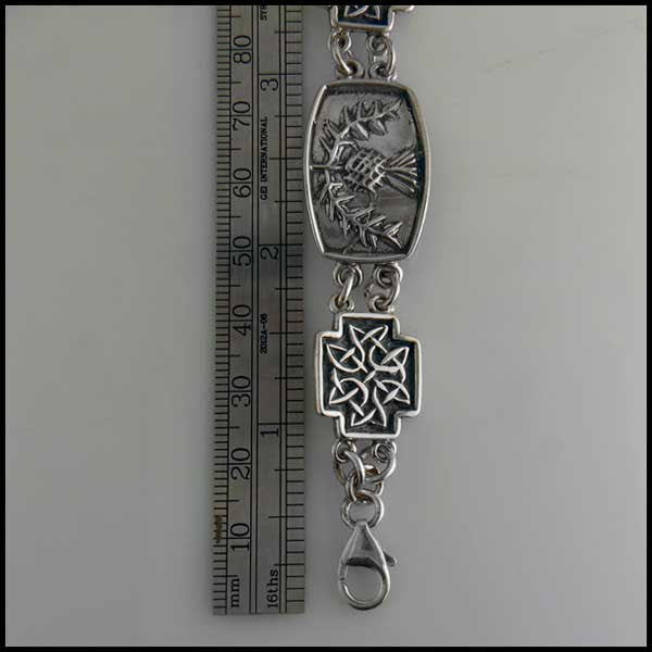 Thistle and Celtic Knot Link Bracelet in Silver or 14K Gold | Walker ...