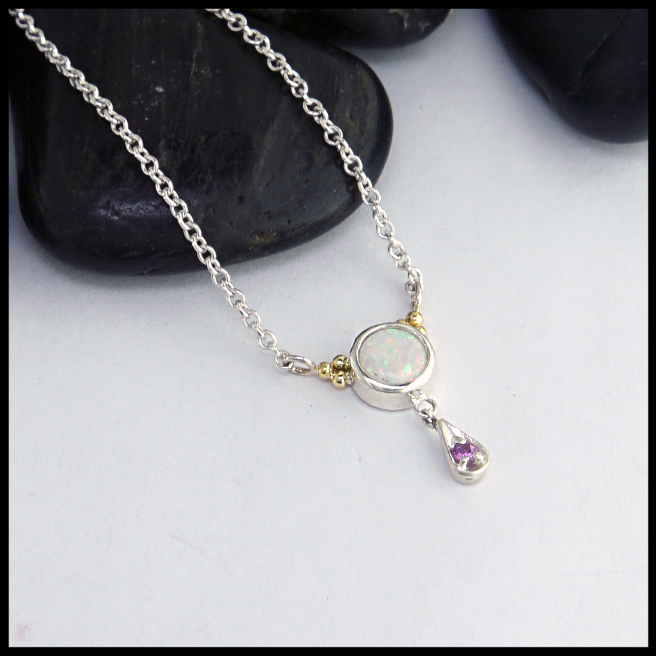 Opal and Lavender Sapphire Necklace | Walker Metalsmiths