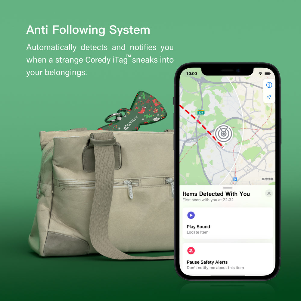 Coredy Bluetooth Tracker & Item Finder, Works with Apple Find My, Christmassy