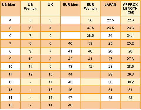 Size Chart – Aussie Uggs