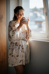 Morgenmantel vegane Seide von Coco Malou nachhaltige Mode Kimono