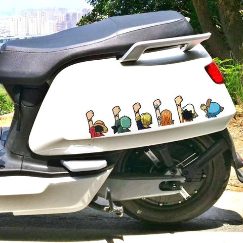 One Piece -Car Stickers-waterproof-mynakama-anime-luffy-zoro-nami-sanji-chopper-brook-robin-usopp-franky-car-window-bike-motorcycle