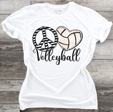 Peace Love Volleyball - DTF Transfer – Sticky Fingers Vinyl & Transfers