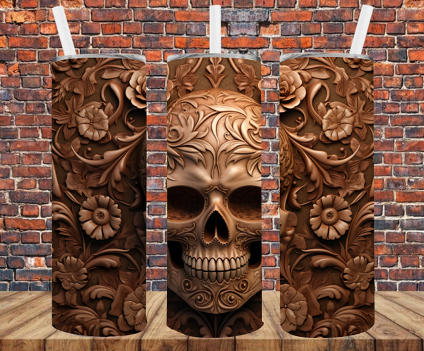 Motorcycle Skull & Shield Wood - Tumbler Wrap Sublimation Transfers –  Sticky Fingers Vinyl & Transfers