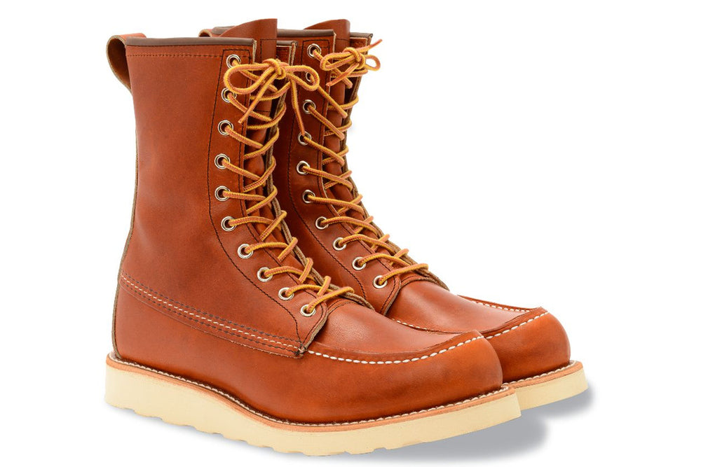 8 inch moc toe work boots