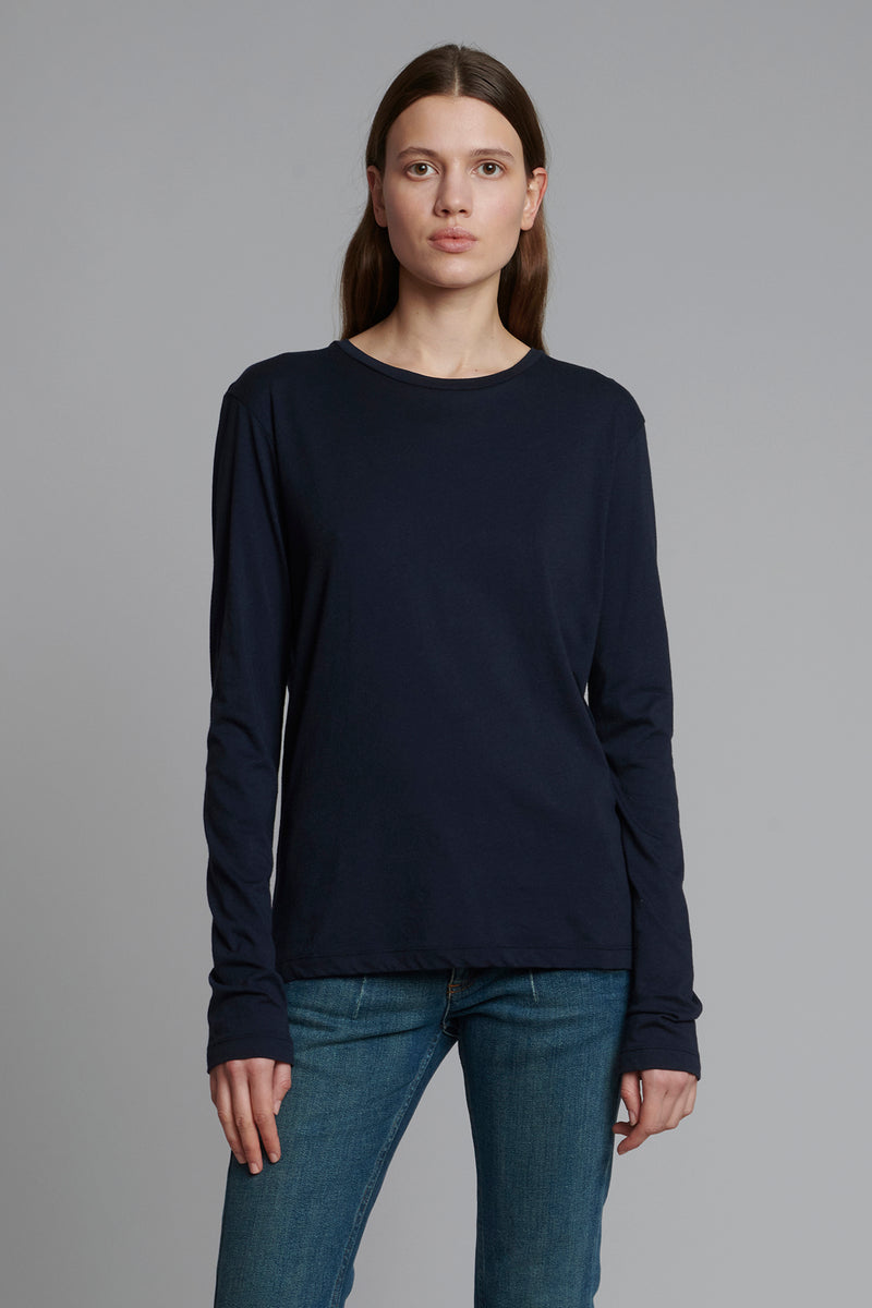 別注商品 Ennoy / Long sleeve hem rib tee (NAVY) - トップス