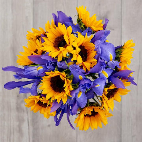 sunflower and iris bouquet zodiac flowers