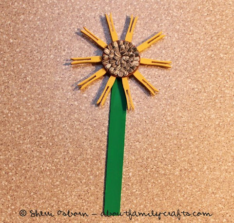 sunflower clothespin kids craft