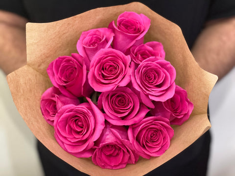 hot pink roses breast cancer awareness