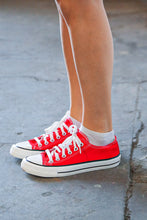 Load image into Gallery viewer, Red Canvas Lace Up Sneakers