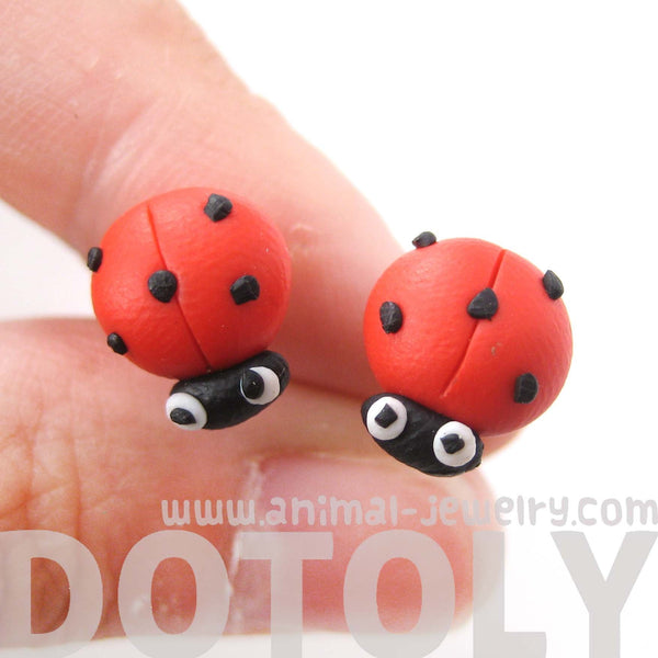 Ladybug Insect Bug Themed Polymer Clay Stud Earrings | DOTOLY