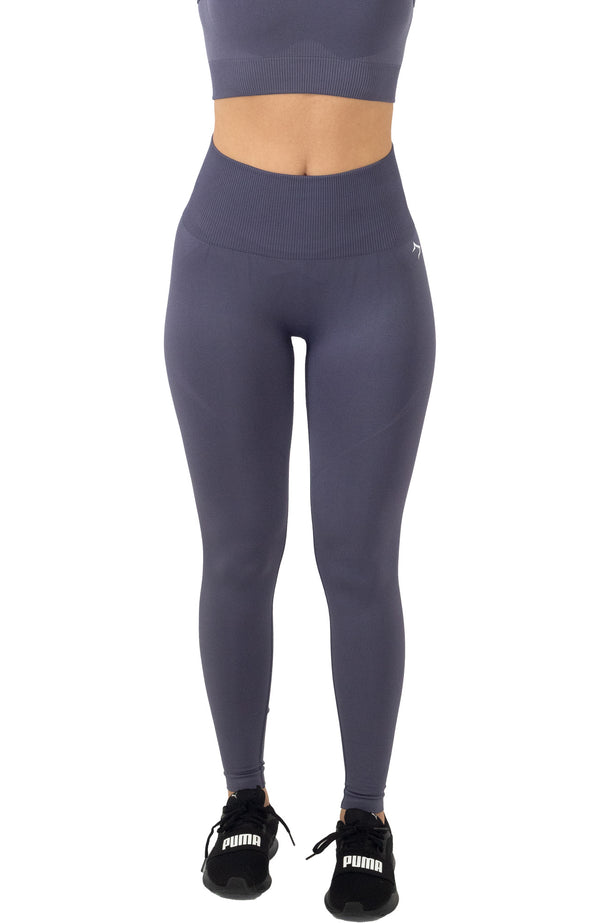 Charcoal Seamless Detailed Leggings, Active