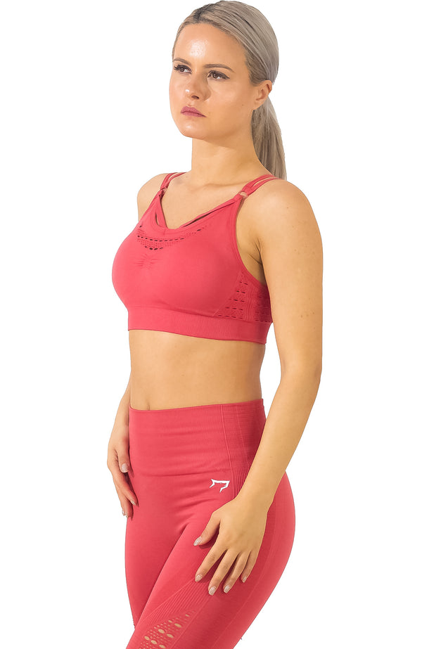 Power Seamless Sports Bra - Red