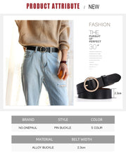 Load image into Gallery viewer, NO.ONEPAUL Female Gold Buckle Jeans Belts | New Circle Pin Buckles Belt