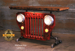 Steampunk Industrial / JEEP Willys / CJ3B / Barn Wood Top / Automotive / Table #3935