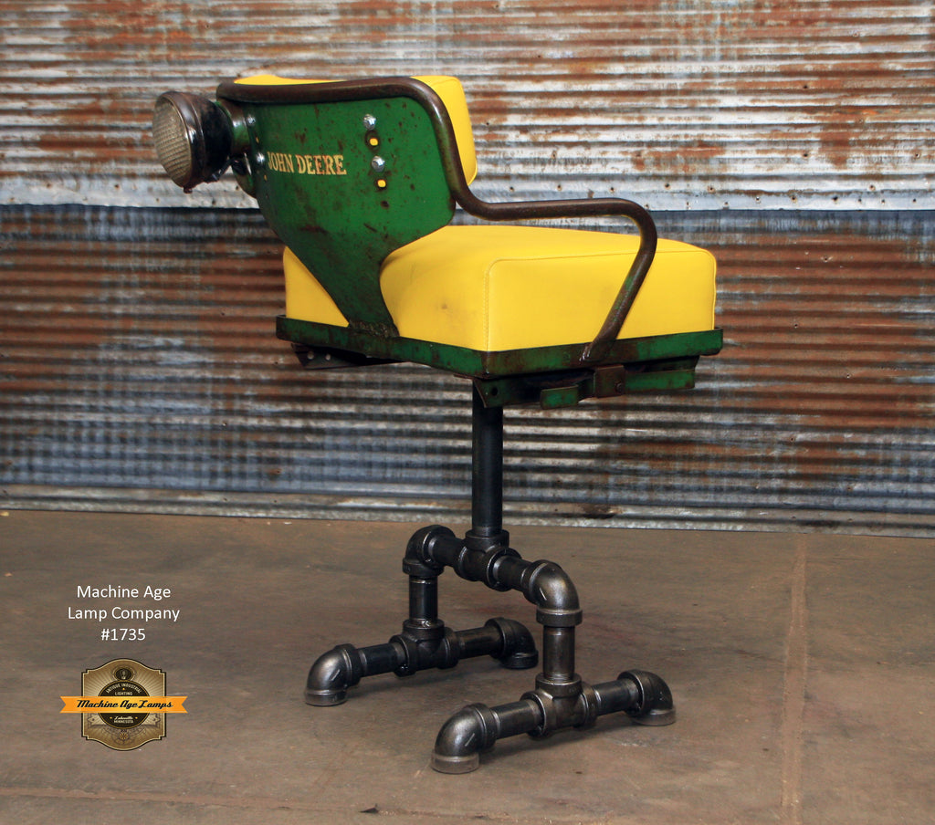 Steampunk Industrial Antique John Deere Tractor Farm Chair Chairs Bar