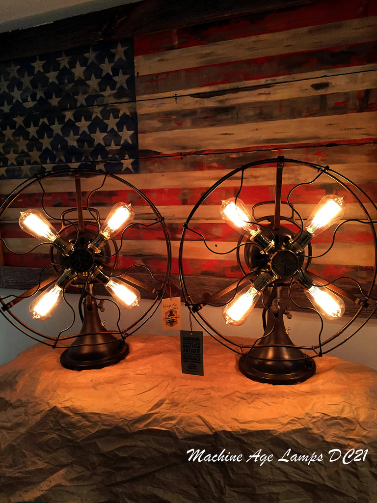 Steampunk Art Deco Antique General Electric Fan Lamp